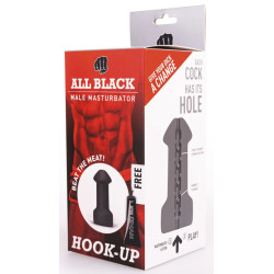 All Black Male Masturbator Masturbateur souple ABM01 Hook-Up 16 cm